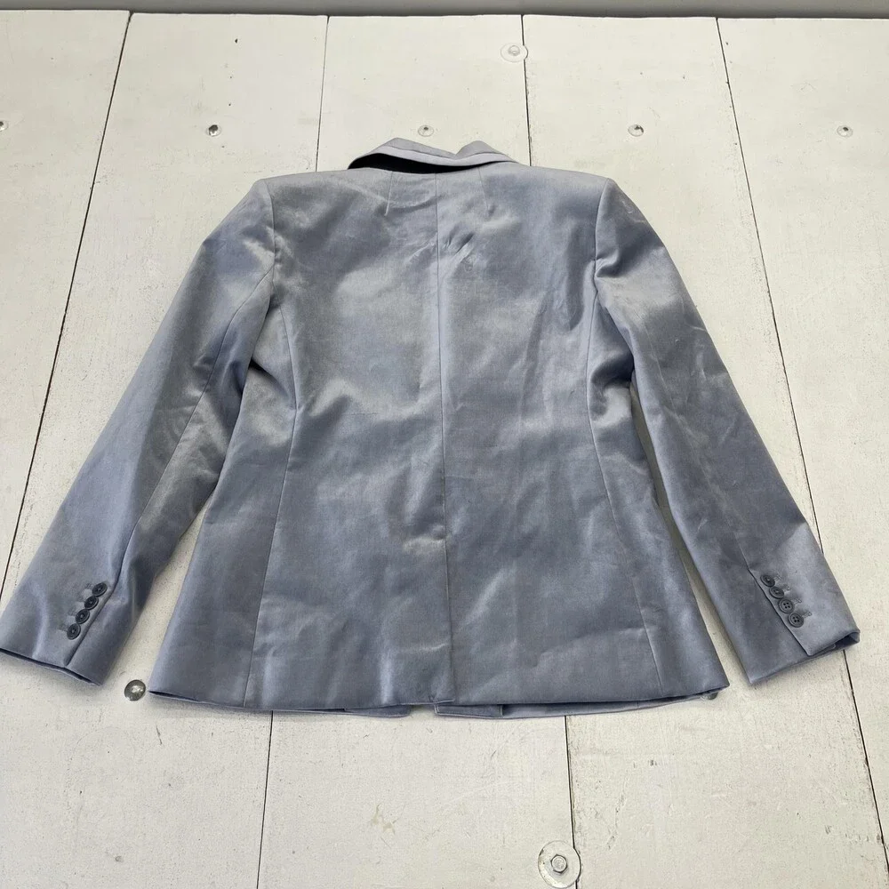 J.Crew Tuxedo Blazer Jacket Womens 10 Gray Velvet Two Button Lined Work Party - Picture 9 of 9